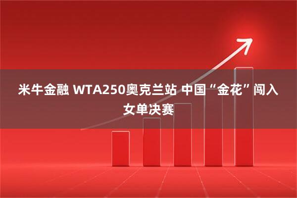 米牛金融 WTA250奥克兰站 中国“金花”闯入女单决赛